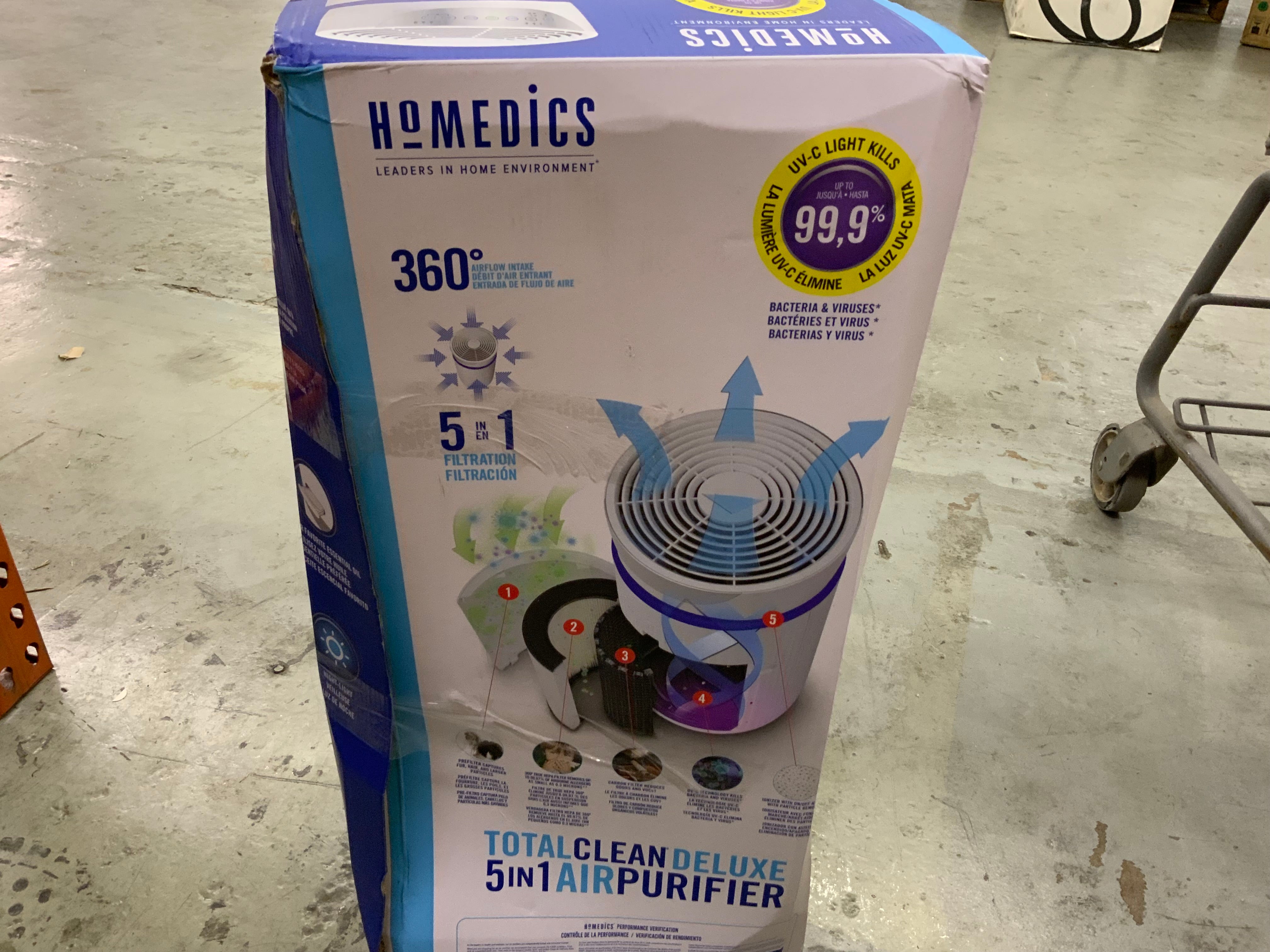 Homedics Air Purifier - Extra-Large Rooms, TotalClean Deluxe 5-in-1 Tower (T45) (8051752927470)